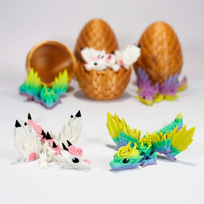 Dragon Fleuri dans son Oeuf Doré
