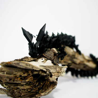 Dragon de Cristal Noir - Grande Taille